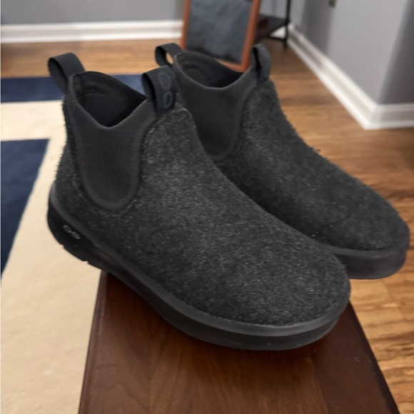 Oofos- Dark Grey Wool Boots - Picture 4 of 11